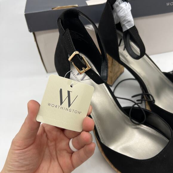 Worthington Womens Panama Block Heel Pumps Black Size 9.5M - Picture 2 of 12